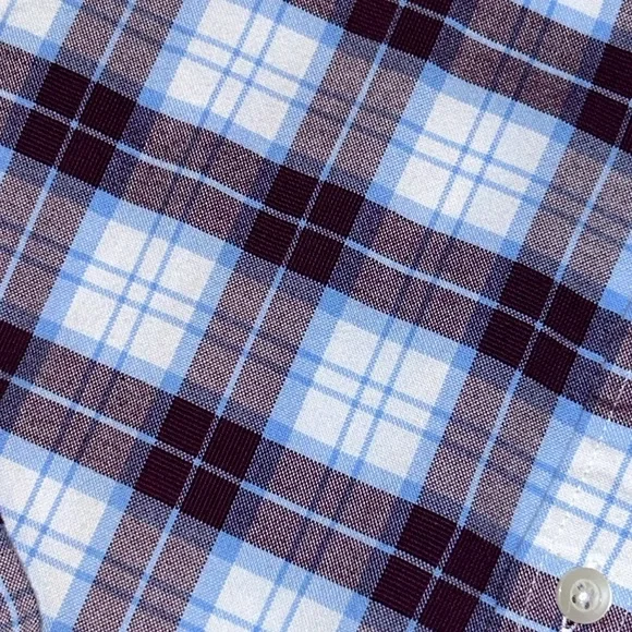 Saddlebred soft comfortable 100% cotton casual plaid button down long sleeve - Picture 2 of 5